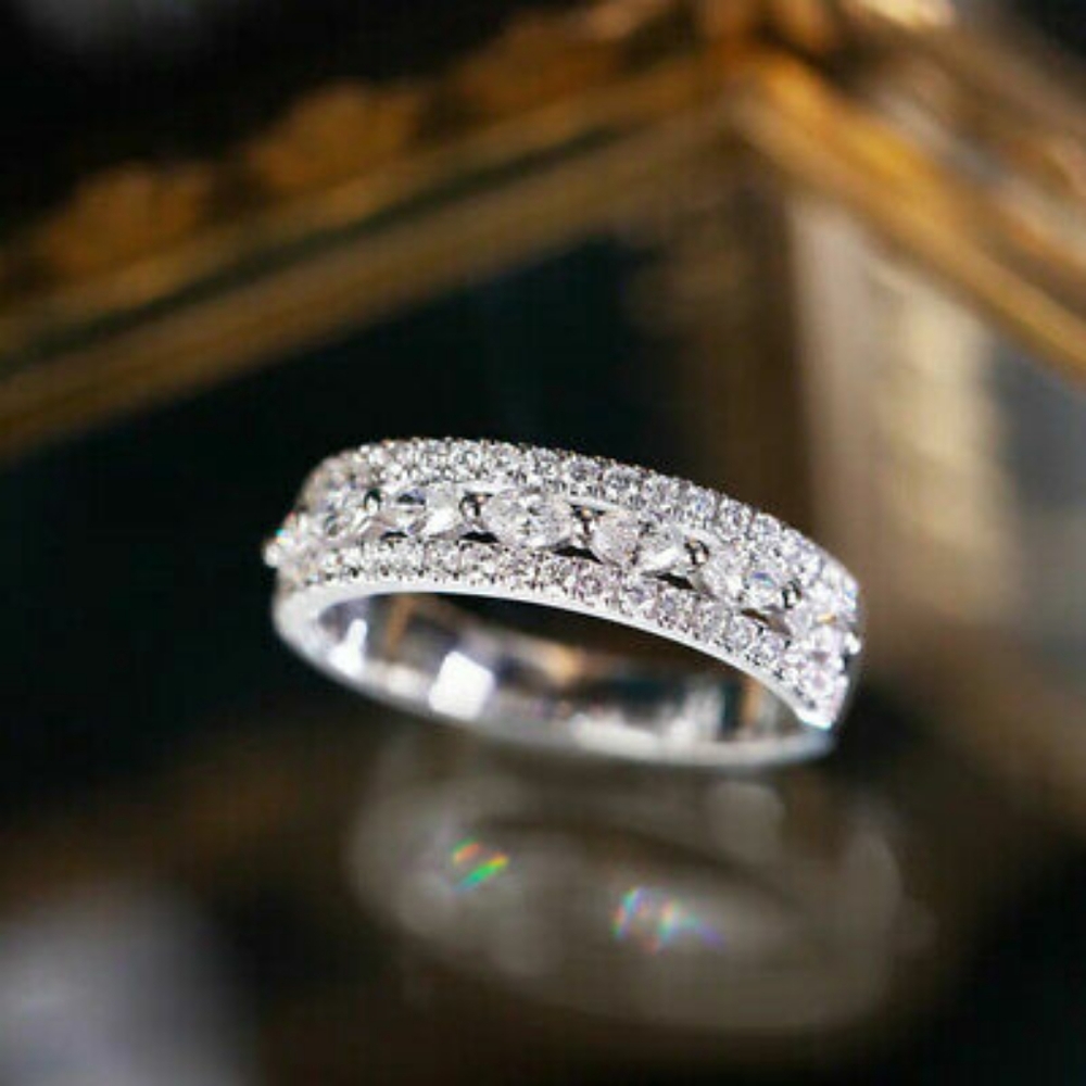 Silver Cubic Zirconia Liberty Ring - Picture 7 of 11